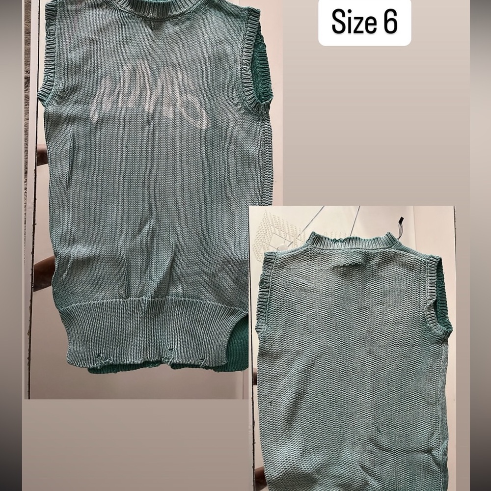 Green Sleeveless Knit Top